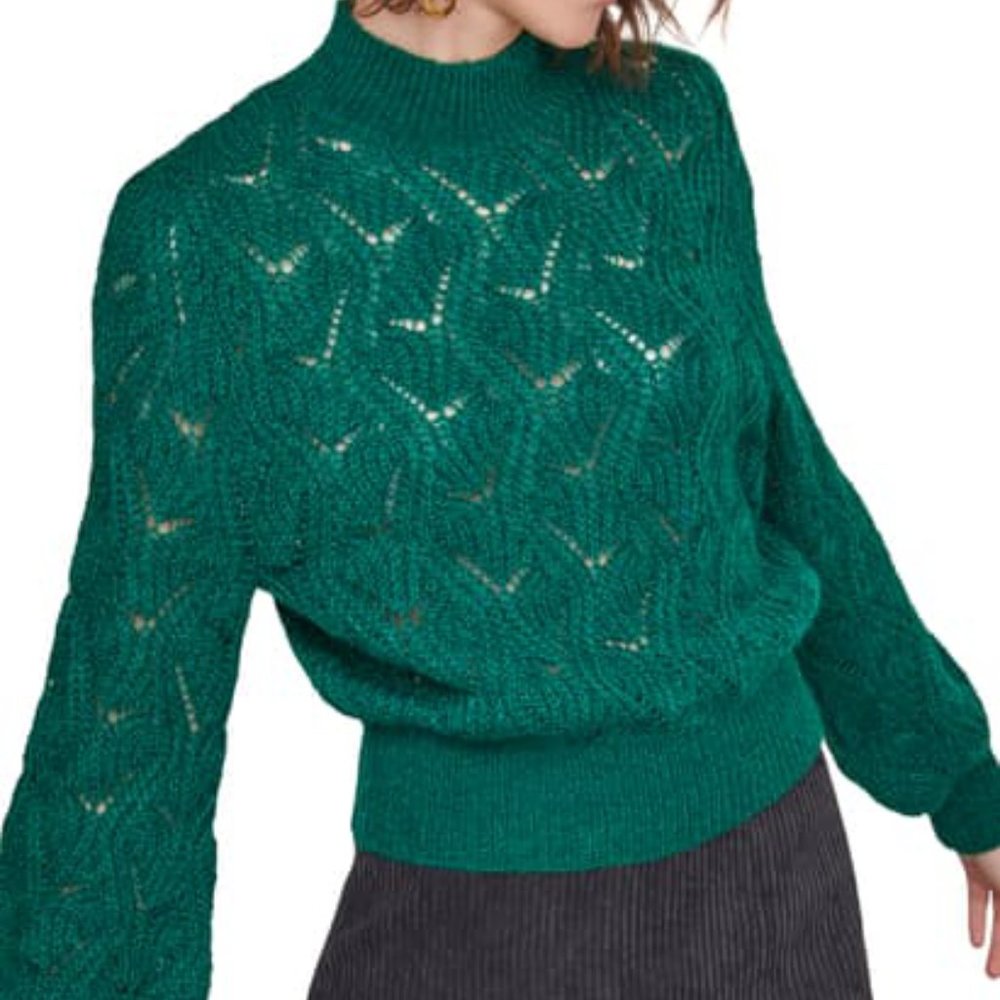 SOLD - ASTR Audra Bishop Sleeve Sweater Green